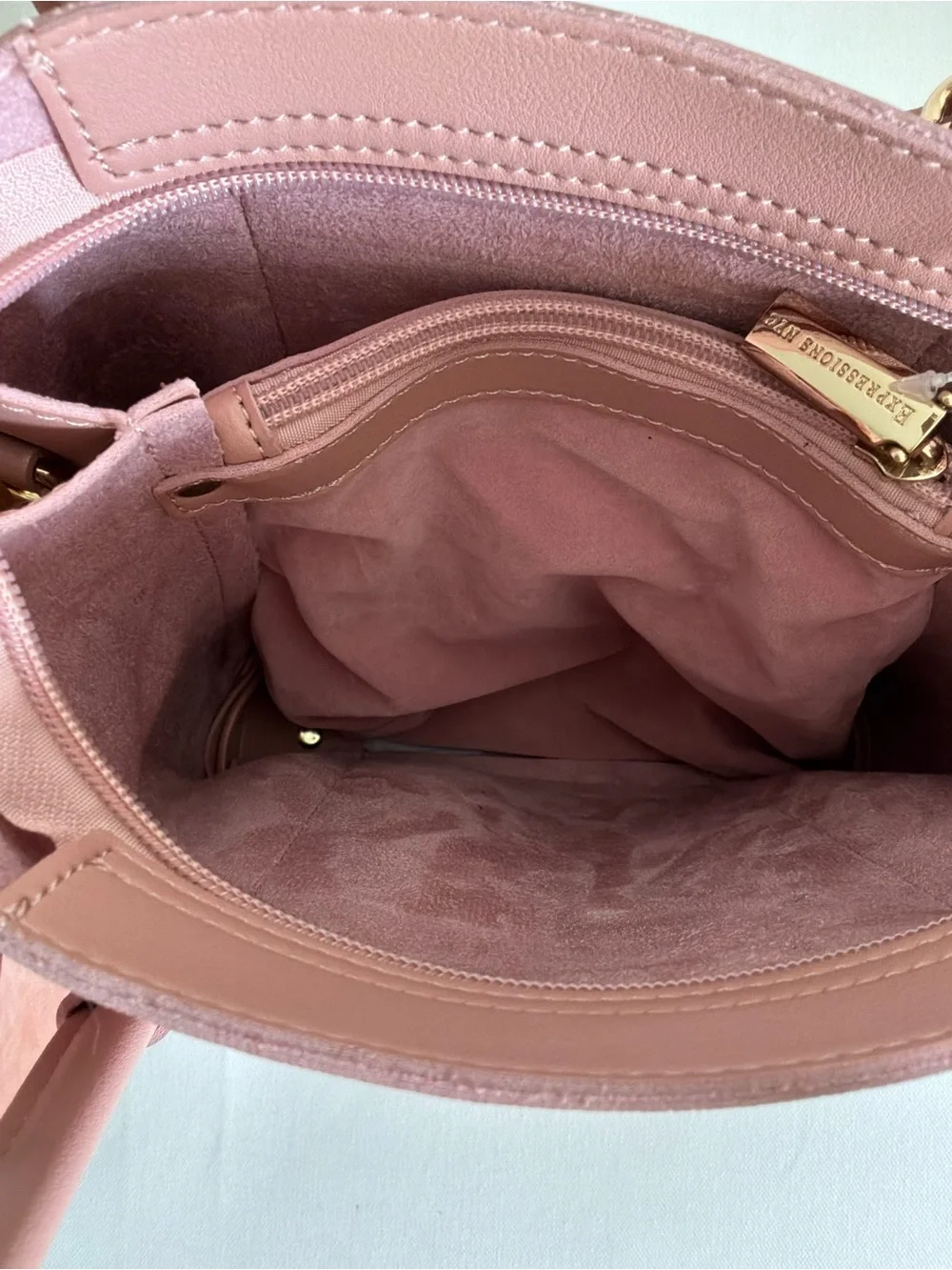 Expressions NYC Blush Pink Mini Tote Crossbody Bag NWT Vegan Leather